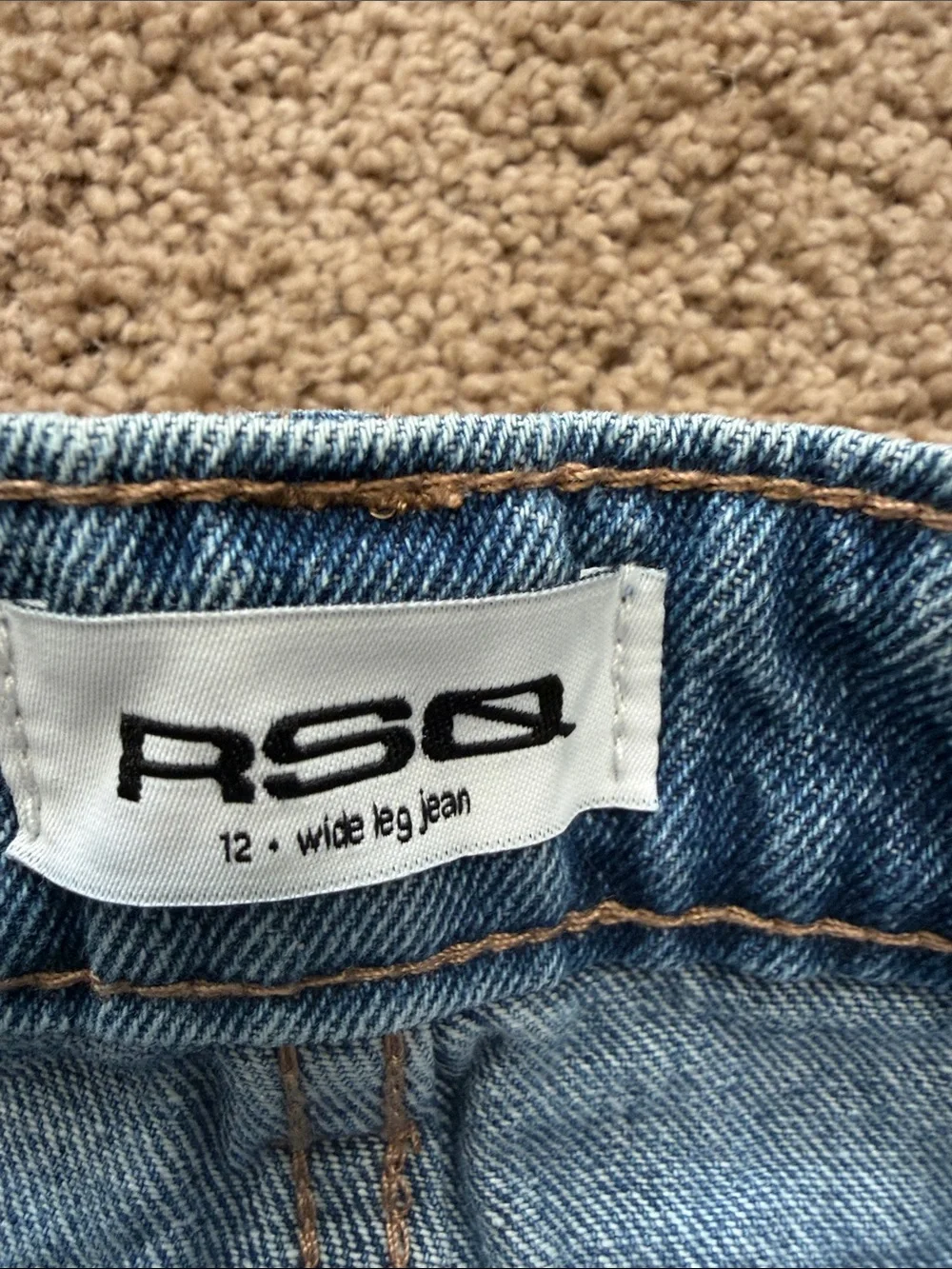 Light Blue Distressed Wide-Leg Kids Jeans